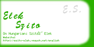 elek szito business card